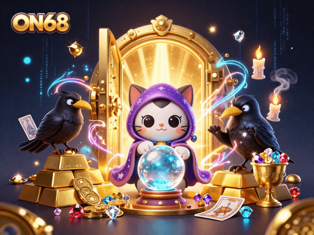 Experience dynamic gaming with ON68 through fortune-telling elements and treasures bursting forth.