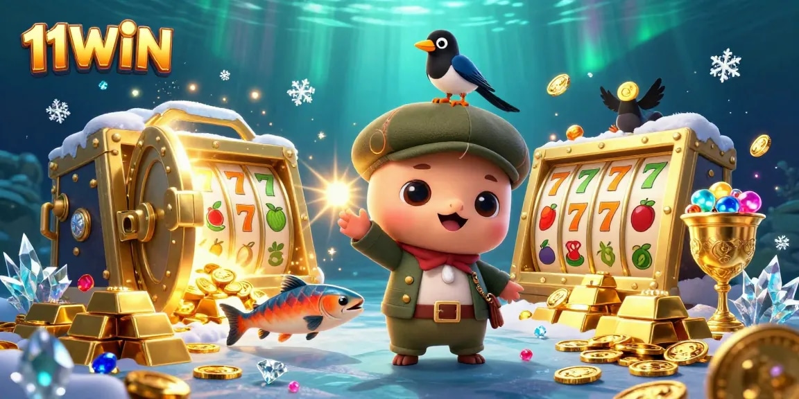 11WIN invites players to experience thrilling slots in this vibrant underwater scene.