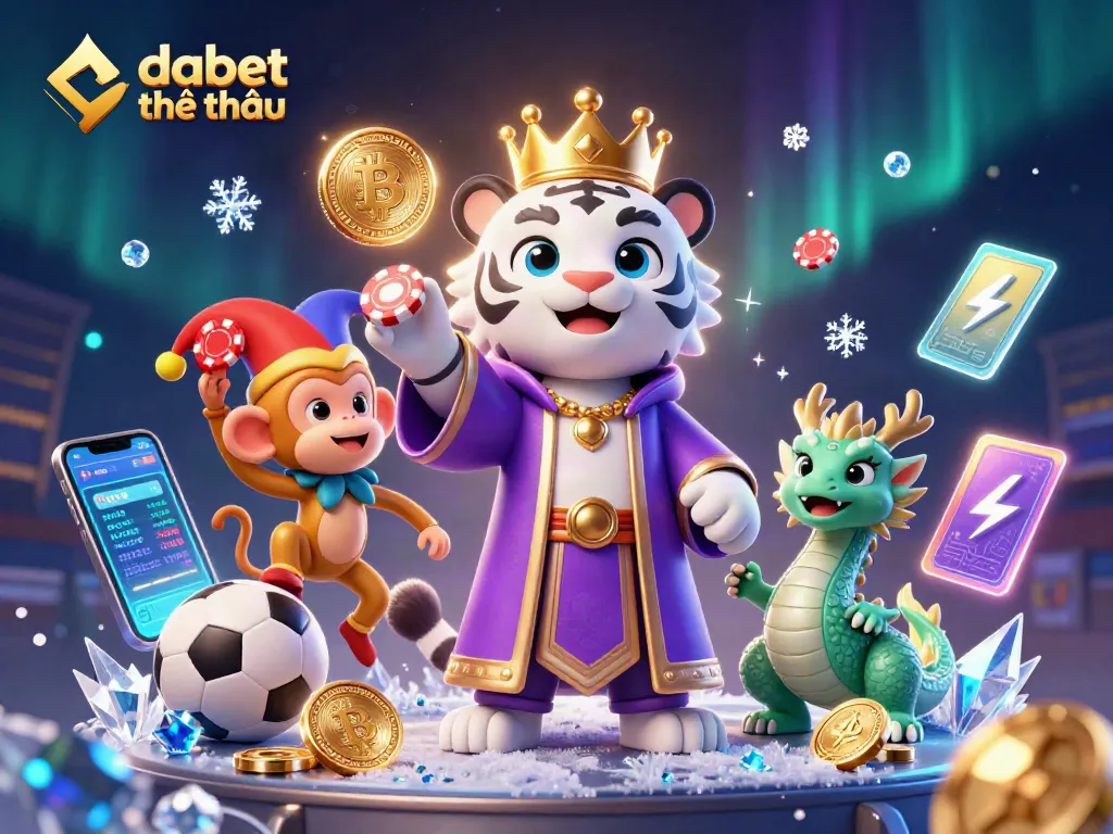 Engage in dabet thể thao with a vibrant scene illustrating sports betting excitement surrounded by dynamic characters.
