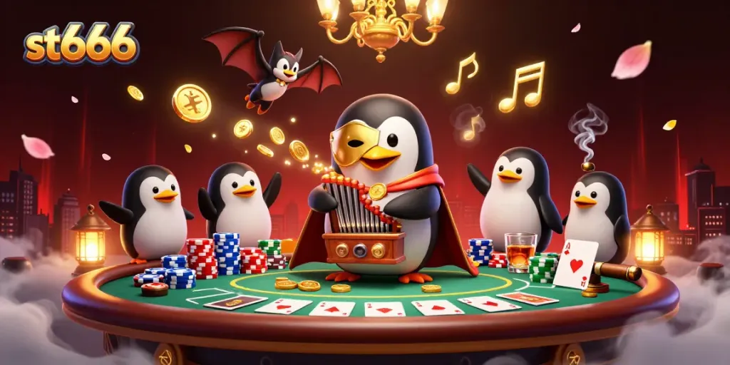 Experience exciting gaming action with st666 in a vibrant 3D casino scene.