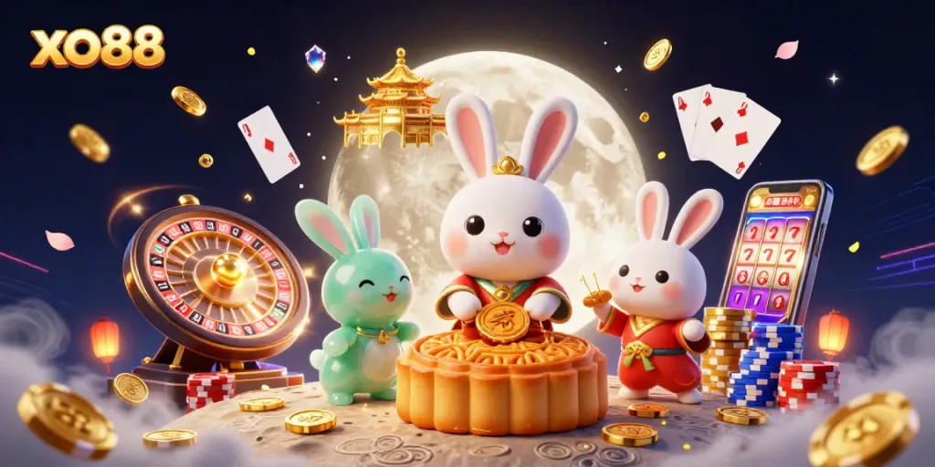 Experience thrilling moments at xo88 with vibrant casino elements and engaging characters.