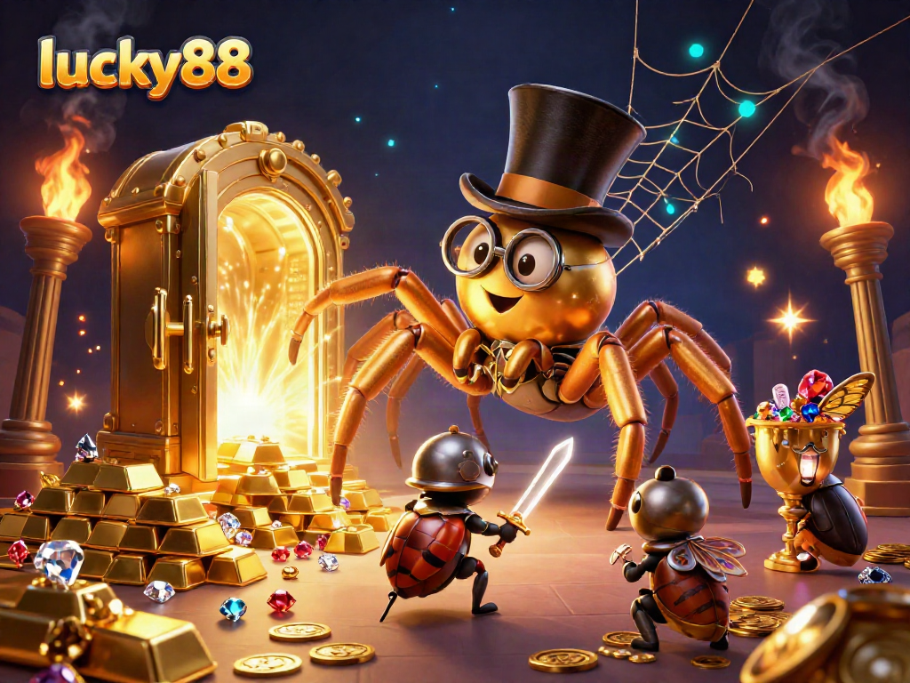 Engage with the exciting world of lucky88 through a vibrant casino adventure illustration featuring dynamic gaming elements.