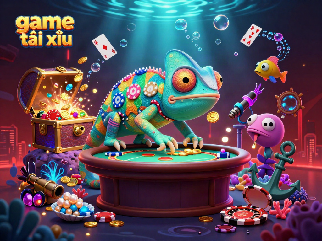 Experience thrilling game tài xỉu action in this vibrant, animated casino scene full of excitement.