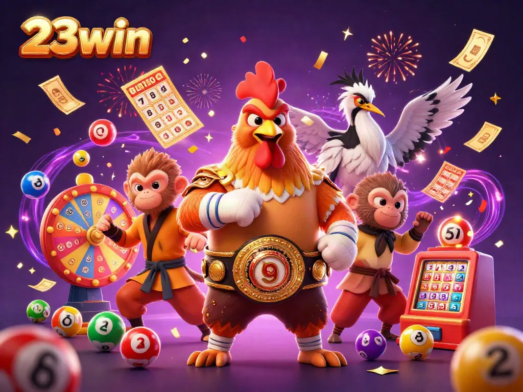 Experience the excitement of 23win with vibrant characters and dynamic gambling elements.