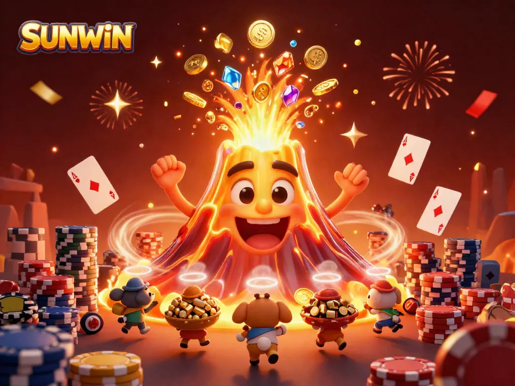 Experience excitement at SUNWIN with a thrilling volcanic eruption of treasure and poker elements.