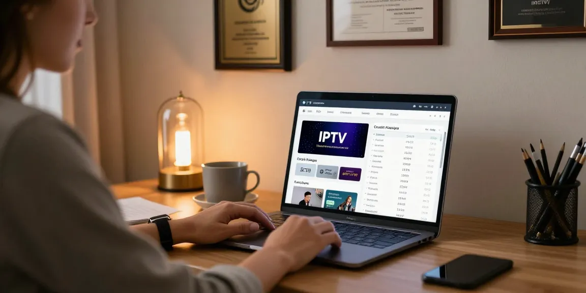 IPTV reseller providing local services through a professional workspace and trusted provider background.