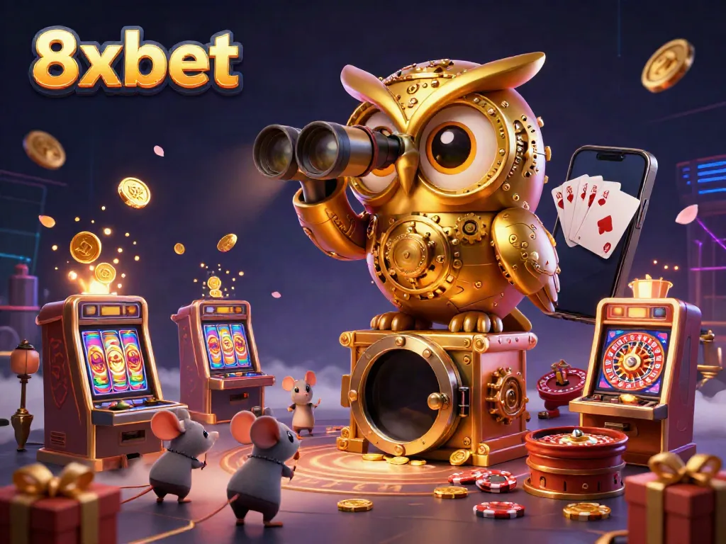Experience gameplay excitement with the vibrant 8xbet casino illustrated amidst dynamic rewards and character engagement.