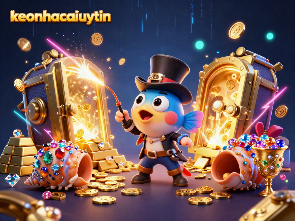 Engage with keonhacaiuytinn's unique 3D animated underwater scene featuring gambling-themed characters.